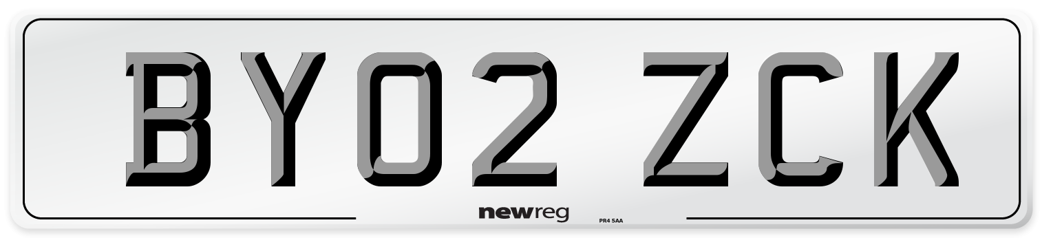 BY02 ZCK Number Plate from New Reg